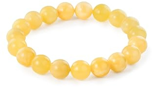 Amber by Mazukna Natural Matt Yellow Baltic Amber Bracelet for Women and Men – Stretch Wristband with Polished Beads, Lightweight Unisex Jewelry Gift for Daily and Casual Wear (Matt Yellow)