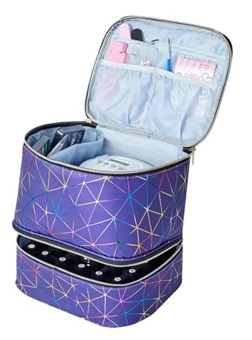 Manicure Storage Bag, Nail Kit , Nail Polish Carry Case with Lacquer Bag and Carry Case, Sponge Partitions, Large Capacity