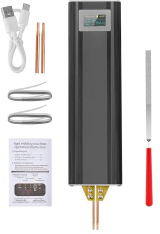 MINENICE Soldador por Puntos de batería, Máquina de Soldadura por Puntos Mini Herramienta portátil de Soldador con aguja de soldadura de repuesto, modos automático y manual para 18650 de bricolaje