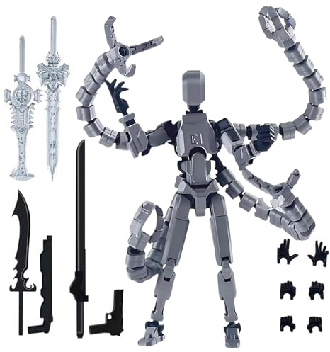 EujRcf T13 Action Figure, 3D Printed Dummy, Multi-Jointed Movable Robot Toys, Kids' Play Action Figures Set, Lucky T 13 Figures, Man Teens Gift for Game Lovers