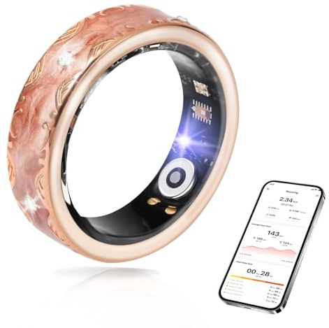 Smart Ring for Women-Men,Health-Fitness Tracker with Heart Rate, Sleep Monitor, Blood Oxygen, HRV, 128 Sports Modes, IP68 Waterproof, Gesture Control, No Subscription Fee,with iOS & Android (10)