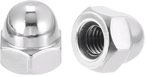 MIETONG 10 stycken Hattmuttrar - högkvalitativa rostfritt stål 304 A2 hexagonmuttrar kapsmuttrar för Skruvar Gängade Bultar Gängade stänger M6 (6mm)