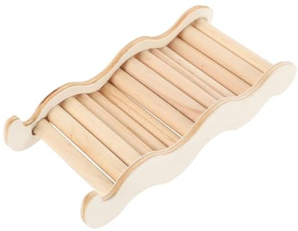 Hemobllo Échelle Ondulée en Bois pour Hamster Pratique et Antirongeurs Apparence Délicate pour Cage et Jeu d'escalade de Petits Rongeurs