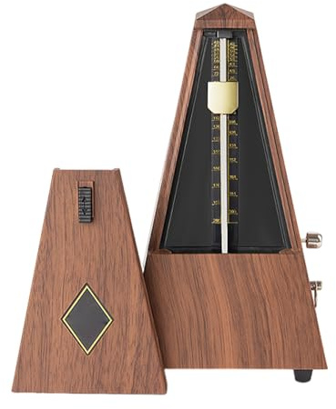 Fabater Mekaniska metronomer för piano, gitarr, trumma, fiol och andra musikinstrument, med högt ljud och exakt taktslag, flera taktslagslägen för nybörjare (Teakträådring)