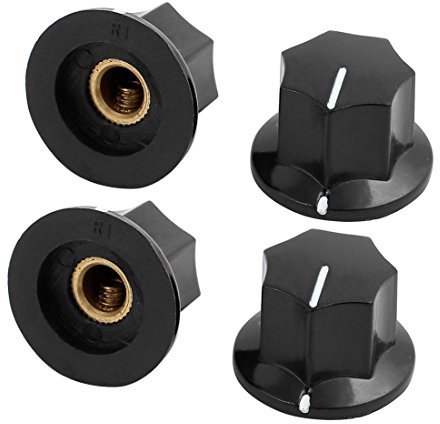 sourcing map 4pcs Bouton Potentiomètre 6mm capuchon en plastique