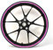 Felgenrandaufkleber Felgenrand Stripes Breite 7mm Neon mit Montagetool 16 17 18 19 Zoll Zubehör für Auto Motorrad Felgen Aufkleber (Neon Pink)