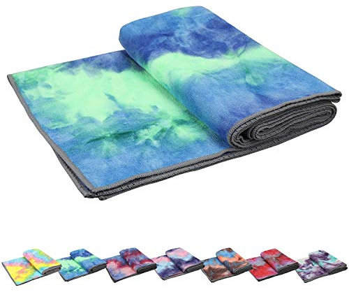 DELIBEST Rutschfestes Yoga-Handtuch, 100 % saugfähige, geruchlose Mikrofaser, für Spoets, Pilates, Standardgröße 61 x 182,9 cm