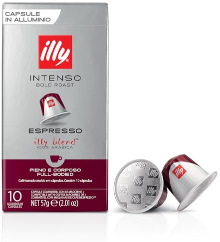 Illy Kaffee Röstung INTENSO in Kompatiblen Nespresso Kapseln - 10 Packungen mit je 10 Kapseln (100 Kapseln)