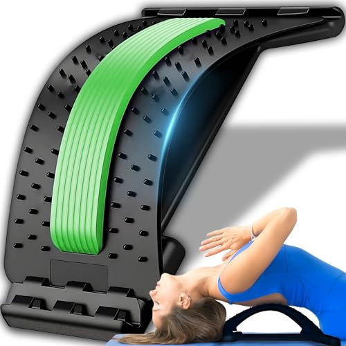 Retoo Rückenstrecker, Rückenmassagegerät, Rückendehner für Unter und Ober Lendenwirbelsäule, Schmerzlinderung, Back Stretche Rückentrainer für Lendenwirbelsäule, Rückenschmerzen