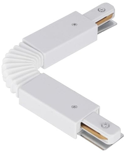 EDO - Sistema SEVA - Conector Flexible para Carril de Techo Blanco - Extensión Flexible para Riel de Iluminación Monofásico - SEVA Flex Connector White, IP20 Iluminación en Carril