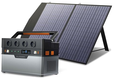 ALLPOWERS S1500 Solargenerator, 1092WH Tragbare Powerstation mit 100W Solarpanels, 4 * 230V 1500W AC Steckdose mobile Stromversorgung für Wohnmobil Outdoor Heimwerken und als Notstromaggregat