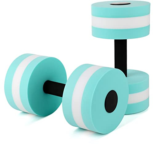 TITA-DONG 2Pcs Water Foam Dumbbell, Aquatic Dumbbells Exercise Water Dumbbells Pool Dumbbells, EVA Water Aerobic Exercise Foam Dumbbells, Aquatic Aerobics Foam Dumbbell Equipment Fitness Tools(Blue)
