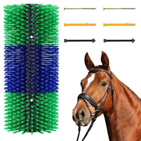 TwoWin Kratzbürste Pferd, Kratzbürste kuh, für lindert Juckreiz auf der Rückseite der Nutztiere, Emotional Beruhigend, Halbrunde Kratzbürste für Pferd, Kuhbürste, Schaf, Schwein