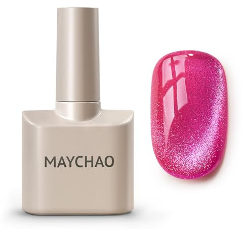 MAYCHAO 15ML Hot Pink Gel Nail Polish, UV LED Gel Polish Nail Art Starter Manicure Salon DIY at Home, 0.5 OZ