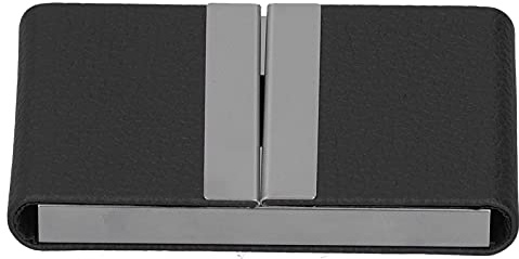 Visitkortshållare, kreditkortshållare Bärbar visitkortshållare med stor kapacitet Bok Professionell PU-läderhållare RFID-blockerande visitkortshållare för män kvinnor (Svart)