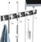 GARTOL 2 Stück Besenhalterung Wand, Garage Tool Management Wandregal, Besen Mop Halter Wandhalterung, mit 4 Halter und 5 Haken für Zuhause Küche Badezimmer