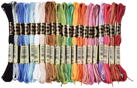 CABODYALS 21 madeja de 168 m 6 hebras Hilo de Bordar Abigarrado Hilo de Punto de Cruz Hilo de Pulsera de la Amistad de Color Degradado para Hacer Joyas Pulseras Tejer Coser Suministros para Manualidad