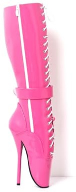 TIKENBST Ballet Bottes Bottes De Ballet Talon Aiguille Talons Hauts Sexy Plateforme Heelless Ballet Bottines Super Hautes,Pink-45