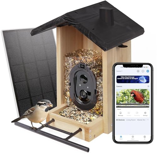 Origem Smart 3L Bird Feeder with Camera with Free AI Bird Detection Full Color Night Vision Solar Bird Feeder