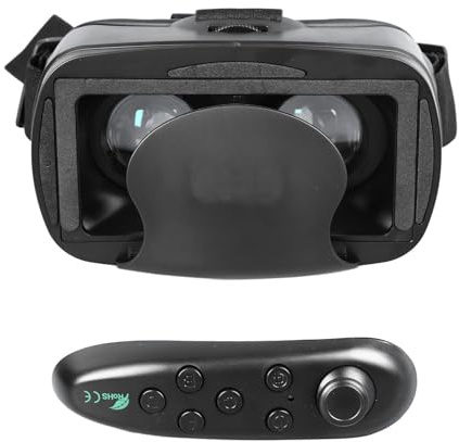 Fockety Auriculares VR para Teléfono, Auriculares Universales de Realidad Virtual, Gafas VR, Cascos con Gafas 3D con Lentes HD Antiazules Protegidas para TV, Películas y Videojuegos 3D