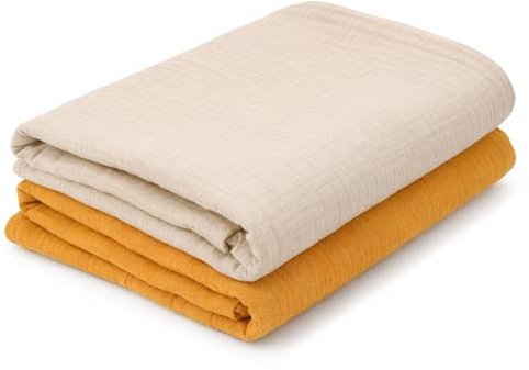 GSrenyu 2 Pz Grandi Panni Mussola Per Bambino Mussola di Cotone Swaddle Coperta Avvolge 100x100cm Baby Essentials Doccia Regali Per La Nuova Mamma