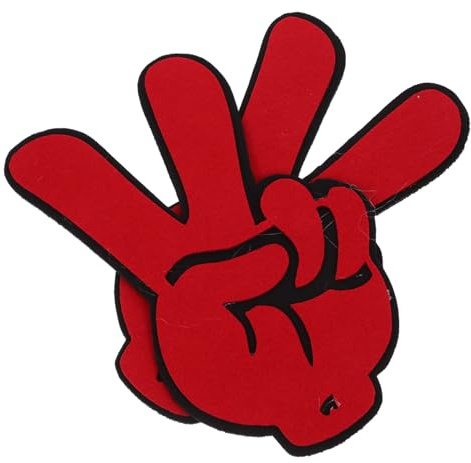 BESPORTBLE 2 piezas Dedos de Fieltro para Animación Deportiva Accesorios para Porristas Eventos Deportivos y Fiestas Diseño Creativo Rojo Brillante para Animar Partidos y Celebraciones