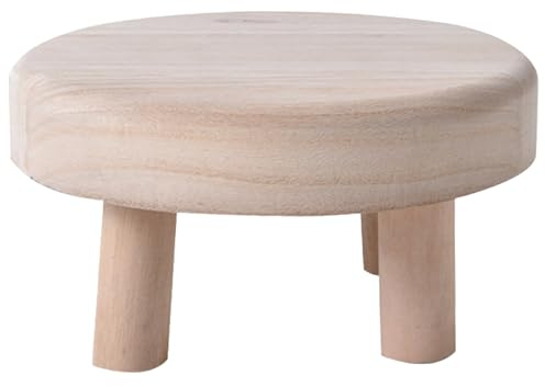 AZIDWERYQ Support pour plantes en bois, 7, 9'' dia..Tabouret rond pour plantes de 3.9 pouces de hauteur, petit présentoir décoratif pour Pot bonsaï d'intérieur et d'extérieur