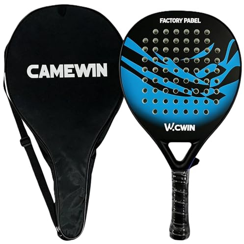 FEMTI 100% Carbon Fiber Padel Racket, Lightweight & Durable Pro Padel Tennis Racquet with Ultra-Soft EVA Foam Core, Ideal for Beginners Adult Players (Blue)