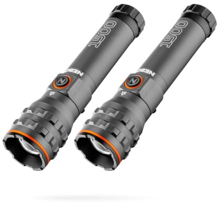 NEBO 1500 Lumen EDC Flashlights, 2-Pack, Powerful & Compact