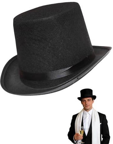 LEEQBCR 1 Pezzo Cappello a cilindro per bambini, copricapo,accessorio per costumi, accessorio, motto festa, carnevale，Nero