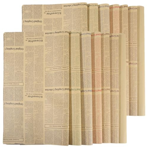 KAJNBN 20 Feuilles Papier D'emballage Journal pour Fleurs Papier pour Bouquets de Fleurs Emballage et Couverture pour Boîtes Mariages Présents Loisirs Créatifs Amateurs de Bricolage