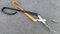 V-Tong Grillzange 51 cm orange-schwarz BBQ Zange orange Black (mit Griff aus Nußholz, mit Fleischdorn)