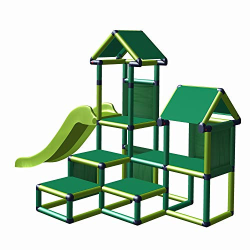 Spielturm Kletterturm Gesa mit Rutsche für Kleinkinder mit Kriechtunnel Mas (grün apfelgrün)