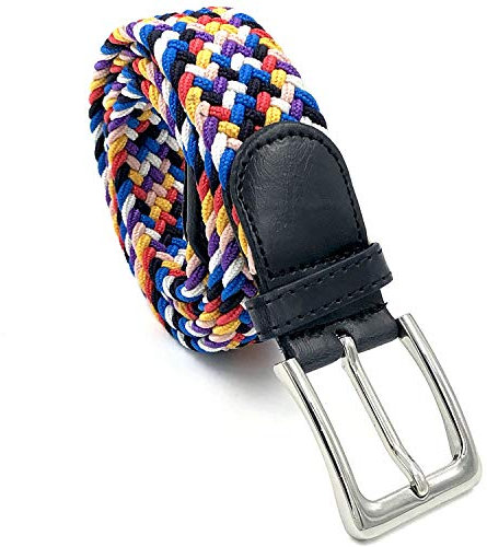 LisaModa Unisex Stretch Flechtgürtel in vielen Farben (Bunt 041, 110-130)