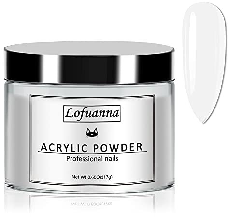 Lofuanna 17g Professional White Acrylic Powder Salon Quality Acrylic Nail Powder for Nails Extension Nail Art System for Home/Salon