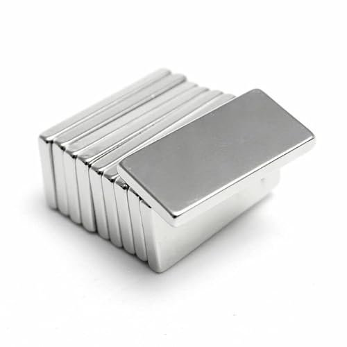 10PCS Strong Neodymium Magnets, Square Bar Magnets For Arts Crafts Hobbies Whiteboard Fridge and Office (20mm x 10mm x 2mm)