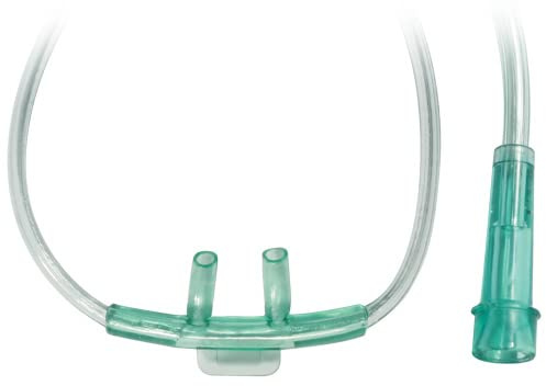 Sunset Healthcare Solutions 5pk Sunset 7Ft Tabbed Adult Oxygen Nasal Cannula w/Kink-Free Supply Tubing (RES1007V Ventlab) Green