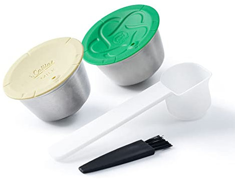 RECAFIMIL Cápsula de café reutilizable Dolce Gusto y cápsula de leche recargable de acero inoxidable para cafetera Dolce Gusto, 1 cápsula de café y 1 cápsula de espuma de leche