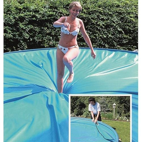 Pool Sicherheitsabdeckung SafeTop achtform 460 x 725 cm für Achtformpool mit Standard Handlauf Abdeckplane Abdeckung Reißverschluss Stahlwand Schwimmbecken