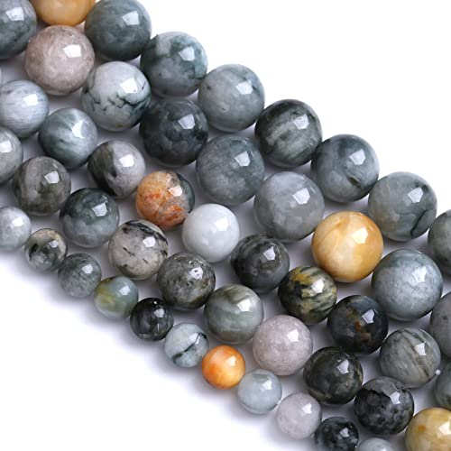 Perline rotonde sfuse in pietra naturale occhio di falco, 10 mm, 38 pezzi, per la creazione di gioielli, braccialetti e collane fai da te
