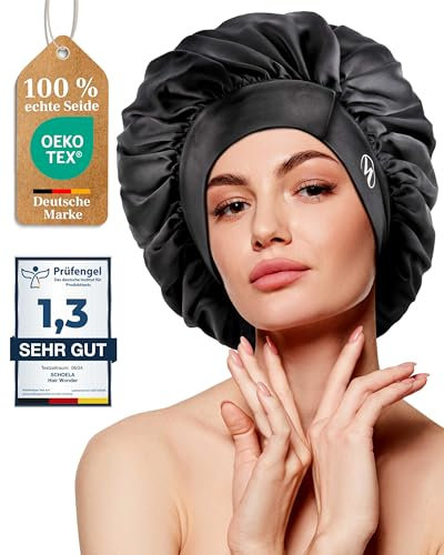 SCHOELA® Hair Wonder - Seidenhaube zum Schlafen für optimale Haargesundheit - Schlafhaube Seide 100% zertifiziert nach OEKO-TEX® Standard 100