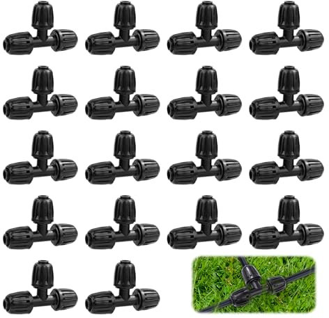 18 Pz T per ala Gocciolante per Tubo Gocciolante da 1/2 Pollice, Raccordi a T per Irrigazione a Goccia Antigoccia Connettori a T Anti-Perdite per Parti del Sistema Irrigazione del Giardino