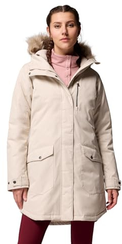 Columbia Womens Suttle Mountain Long Insulated Jacket, Dark Stone, X-Small