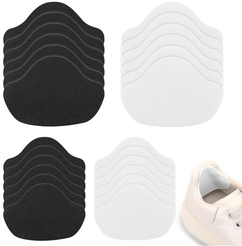 12 Paar Sneaker Reparatur Patch Schuhabsatz Reparatur Selbstklebender Fersen Patch von Loch Schuhloch Verhinderungs Patch Kit für Sneaker Lederschuhen High Heels (Schwarz+Weiß, M)