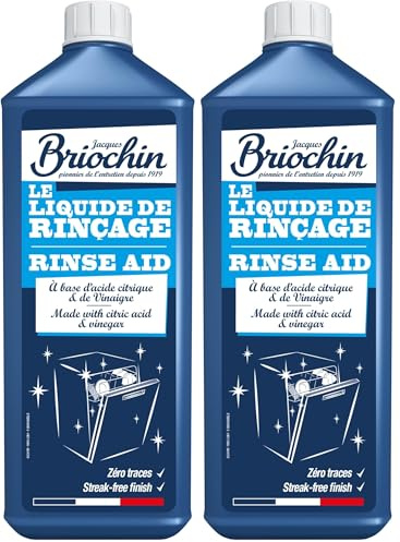 JACQUES BRIOCHIN - Liquide de Rinçage Superbrillance - A base d'Acide Citrique et Vinaigre - Billance, Zéro Trace, Séchage Rapide - 100% d'Origine Naturelle - Ecocert - Fabrication Française - 750ml