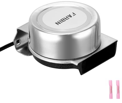 AOLIHAN 12V Marine Horn Single Super Large 125dB Waterproof Stainless Steel Horn, Suitable for Most Cars, Motorcycles, and Boats