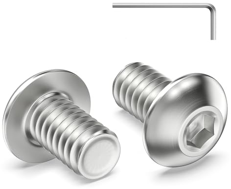 Zuyya 60 viti a testa bombata M5 x 8 mm, viti a testa bombata a esagono incassato M5, in acciaio inox, filettatura completa con chiusura a esagono incassato