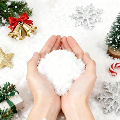 XIABYAYU Neve Artificiale, 150 G Neve Finta per Decorazioni, Neves Artificiale per Decorazioni, Neves Finta per Natale, Adatto per Decorazione Natalizie E Decorazione per Case delle Bambole/Bianco