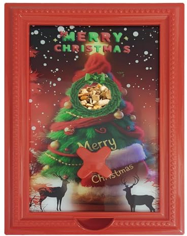Scatola di caramelle natalizia, versatile cornice per foto, organizer per snack, stile distributore automatico di fagioli e cereali, decorazione per la casa, bancone della scrivania, per le vacanze