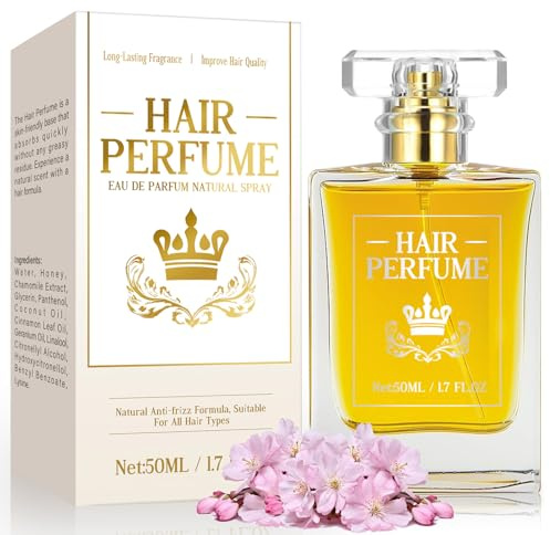 Hair Perfume, Long-lasting Hair Refreshes Mist, Nourishing Dry Hair, Moist Essential Oils for Dry Damaged Hair, Provides Softness and Brilliant Shine, Fragrance Pheromone Perfume for Women, 1.7fl oz